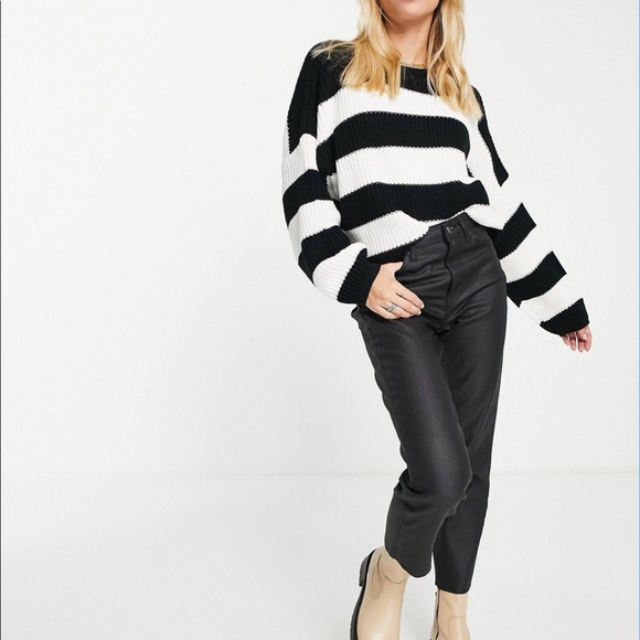 Vince Camuto | Tops | Vince Camuto Black And White Striped Sweater |  Poshmark